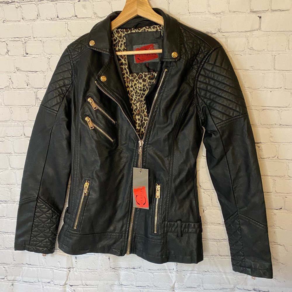 NWT YokiSport Premium Black Moto Jacket M